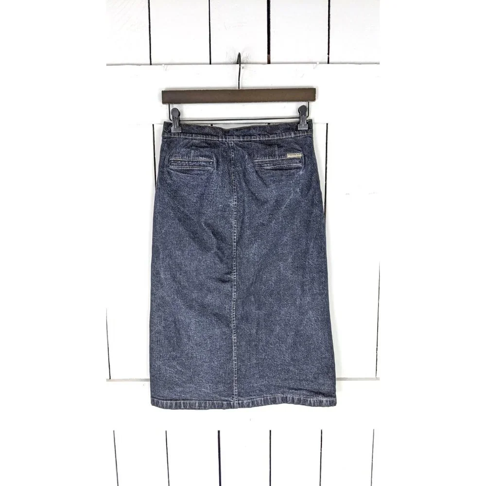 Vintage CK Calvin Klein Jeans dark blue wash jean denim pencil skirt - Picture 5 of 5